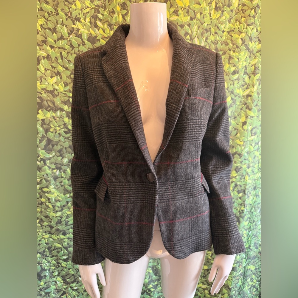 Zara Basic Charcoal & Burgundy Blazer